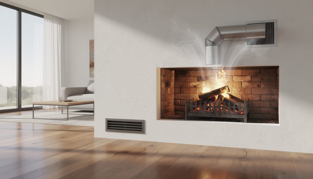 découvrez comment garantir une ventilation optimale pour votre cheminée à foyer ouvert grâce à une prise d'air efficace, assurant sécurité et performance.