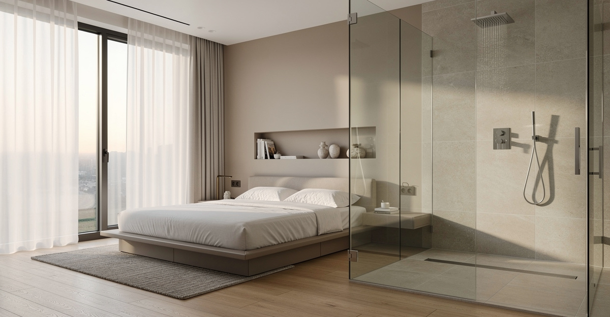 douche dans chambre 1