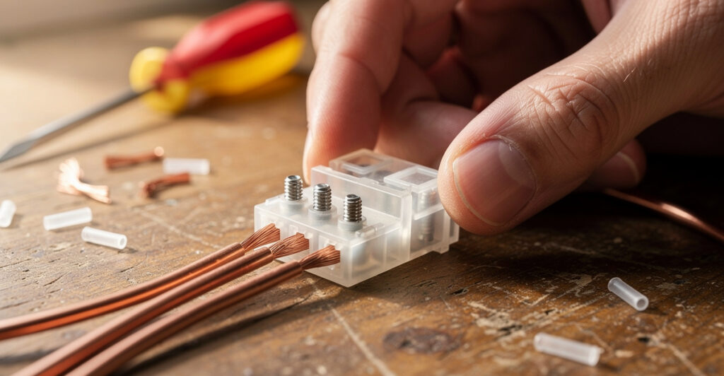 isoler fil electrique domino