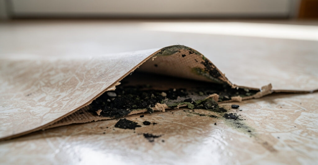 moisissure sous le lino