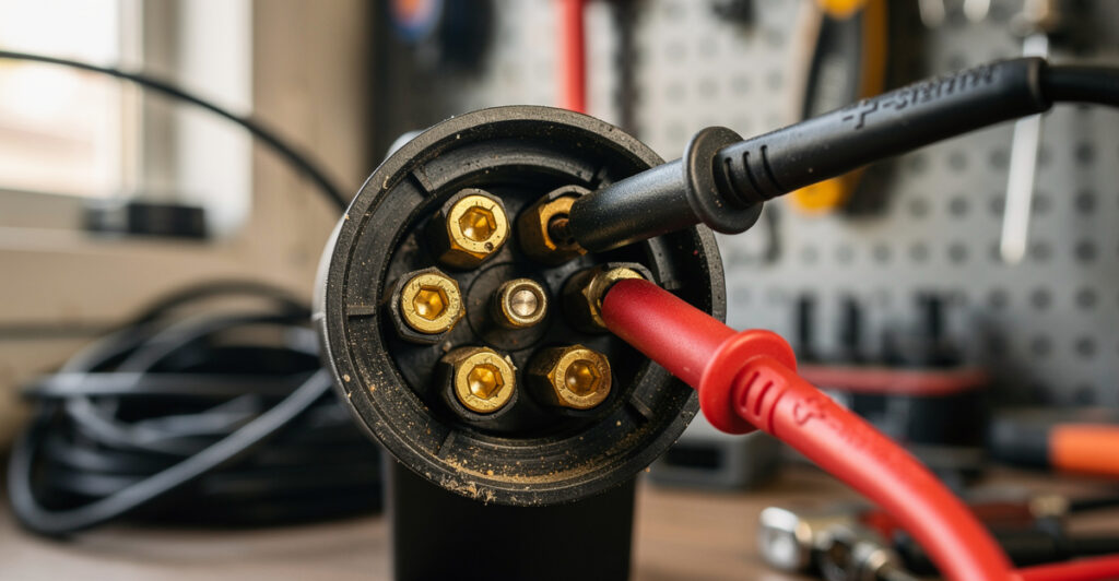 tester prise remorque 7 broches avec multimetre