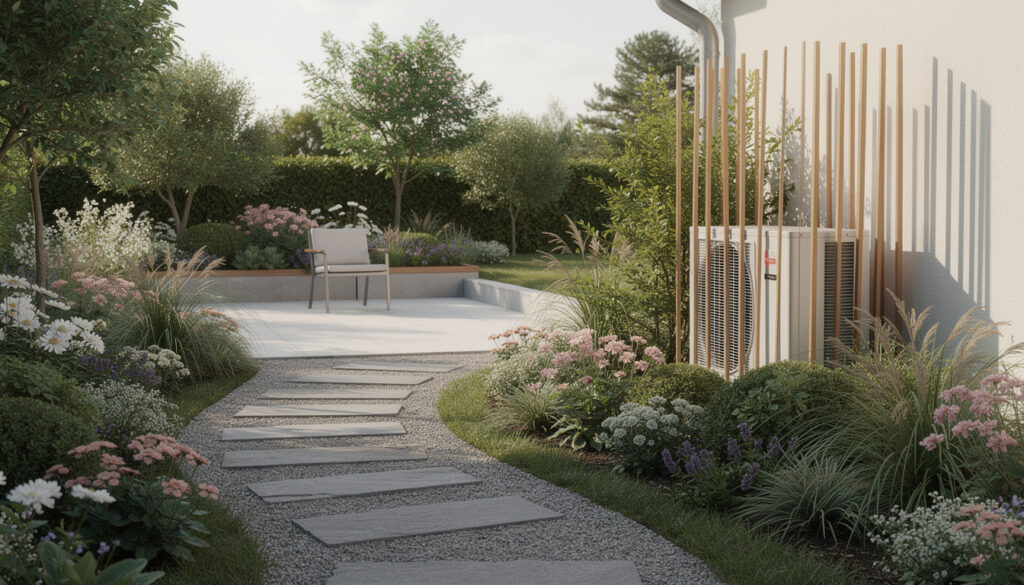 découvrez comment intégrer harmonieusement un groupe extérieur de pompe à chaleur dans votre jardin grâce à des astuces de camouflage efficaces et esthétiques.