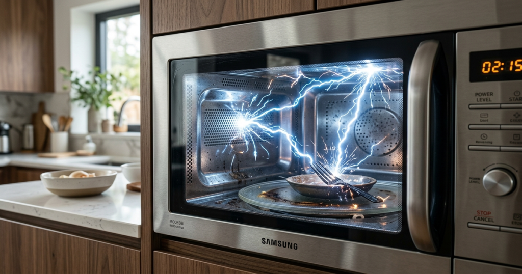 micro ondes qui fait des etincelles
