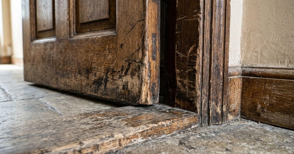 porte dentree frotte en bas