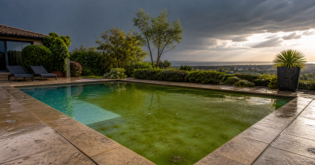 Pourquoi ton eau piscine devient verte après un orage et comment la sauver ?