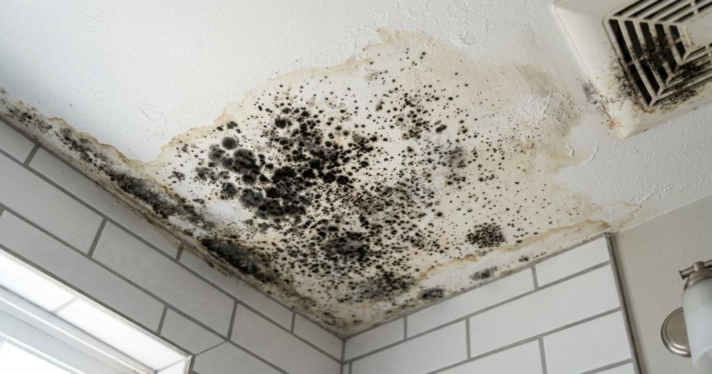 tache noire plafond salle de bain