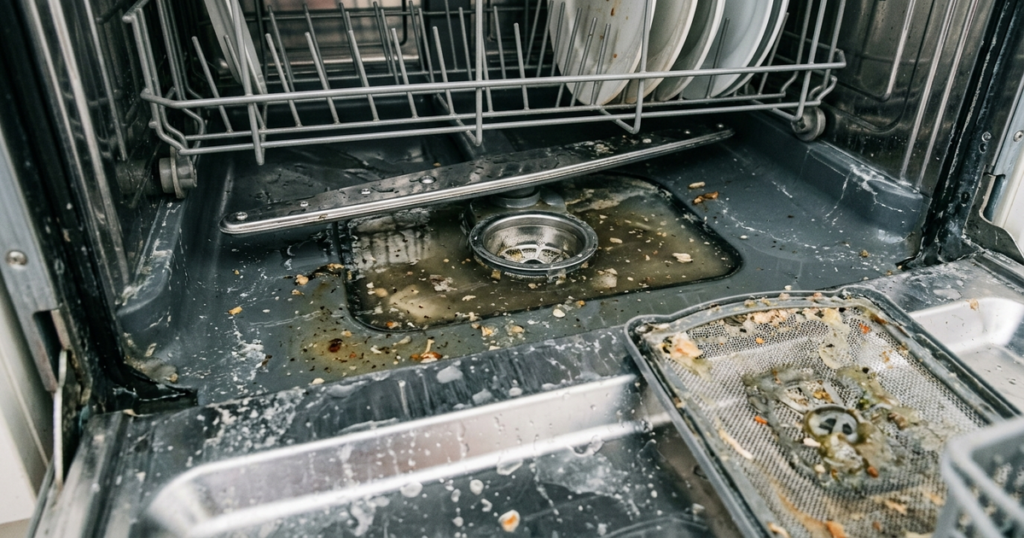 lave vaisselle eau stagnante fond
